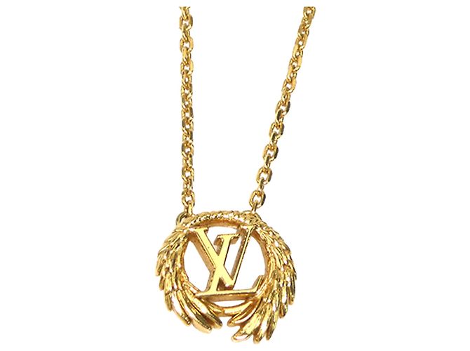 Louis Vuitton Gold Gold Plated Collier LV Angel Necklace D'oro - vista 2
