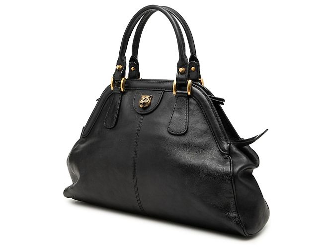 Bolsa Satchel Rebelle Gucci em couro de bezerro preto Medium - vista 2