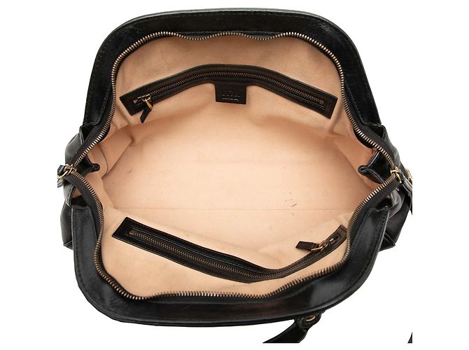 Bolsa Satchel Rebelle Gucci em couro de bezerro preto Medium - vista 4