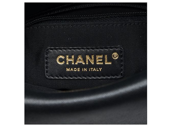 Chanel Black CC Chevron Sheepskin Double Envelope Flap Schwarz - Ansicht 5