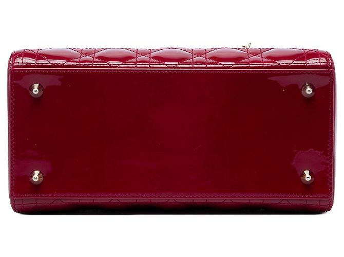 Dior Red Medium Patent Cannage Lady Dior Roja Burdeos - vista 3
