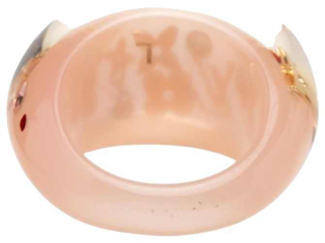 Anel Louis Vuitton Monogram Inclusion em resina rosa e cristais - vista 3