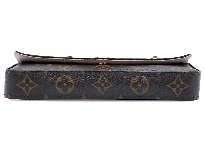 Louis Vuitton Brown Monogram Pochette Felicie Valentine Dog Marrone - vista 3