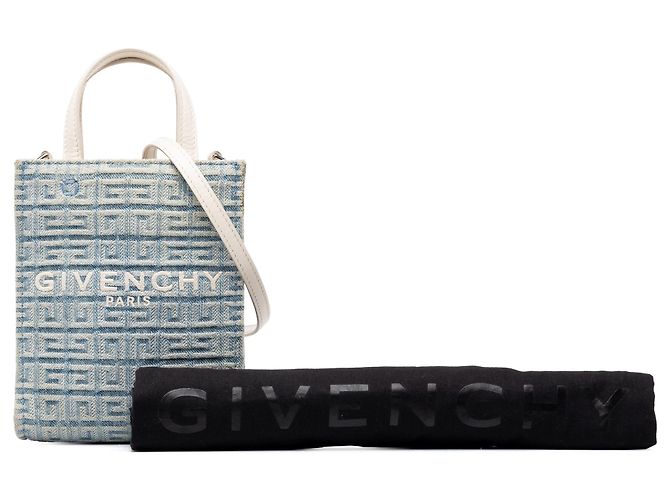 Givenchy Blue Mini Denim Vertical G Tote Bleu - vue 7