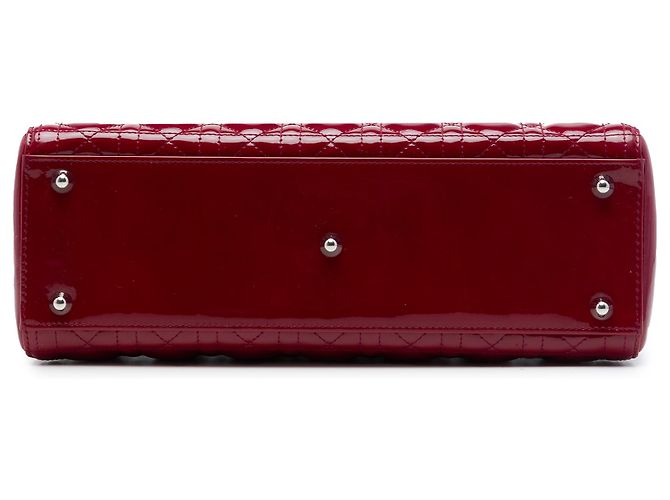 Dior Red Large Patent Cannage Lady Dior Rosso Bordò - vista 3