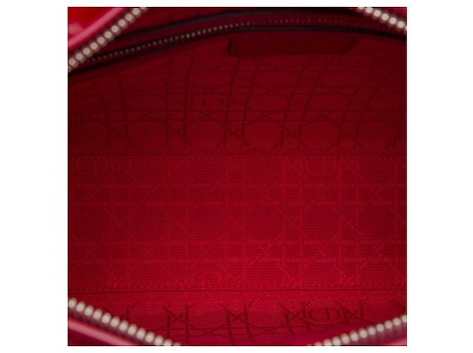 Dior Red Large Patent Cannage Lady Dior Rosso Bordò - vista 4