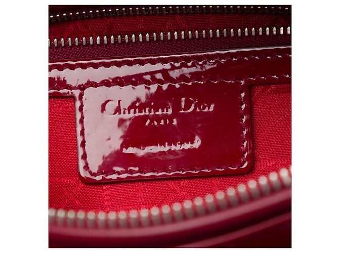 Dior Red Large Patent Cannage Lady Dior Rosso Bordò - vista 5