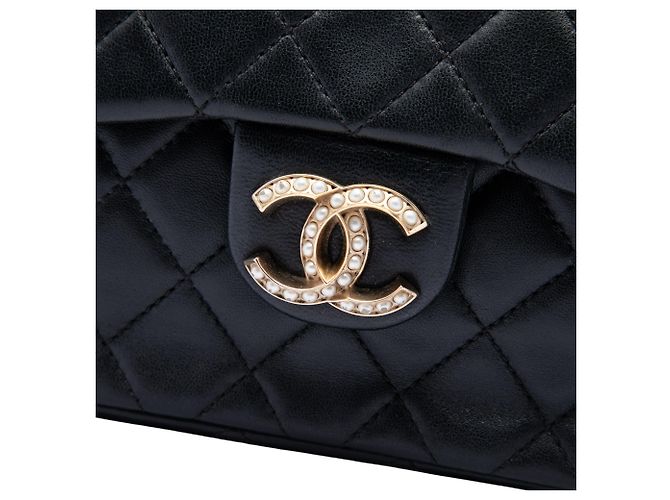 Chanel Black Medium Quilted Lambskin Westminster Pearl Flap Schwarz - Ansicht 5
