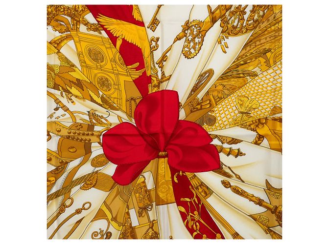 Lenço de seda Hermès Gold Soleil de Soie 90 - vista 2
