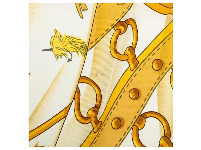 Lenço de seda Hermès Gold Soleil de Soie 90 - vista 8