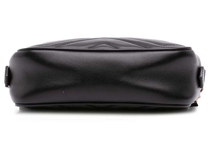 Gucci Mini Borsa a Tracolla GG Marmont in Pelle di Vitello Matelassé Nera Nero - vista 3