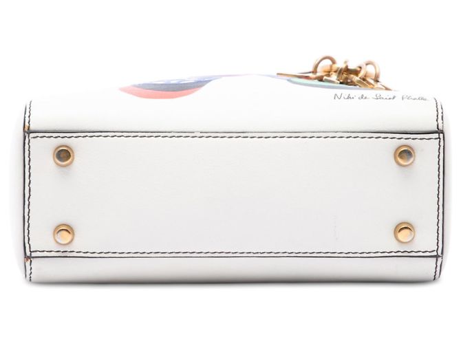 Dior White DiorAmour Niki De Saint Phalle Mini Calfskin Love Lady Dior Bianco Bianco sporco - vista 3