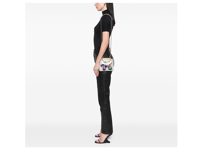 Dior White DiorAmour Niki De Saint Phalle Mini Calfskin Love Lady Dior Bianco Bianco sporco - vista 6