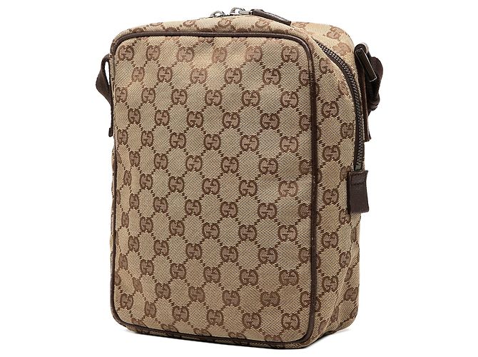 Borsa a tracolla Gucci in tela GG beige - vista 2
