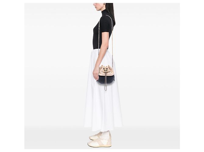 Borsa a secchiello Gabrielle Chanel Beige Small Bicolor in vitello trapuntato - vista 6