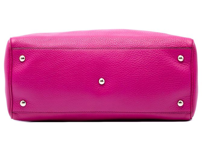 Borsa Gucci Bamboo Shopper media in pelle di vitello rosa - vista 3