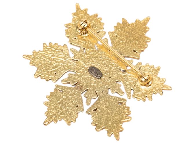 Spilla a Fiocco di Neve Chanel Gold CC Placcata in Oro D'oro - vista 2