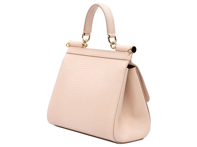 Borsa Dolce & Gabbana Miss Sicily in vitello embossed iguana marrone, piccola Beige - vista 2