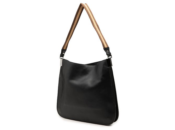 Borsa a tracolla Gucci in pelle di vitello nera con Web Nero - vista 2