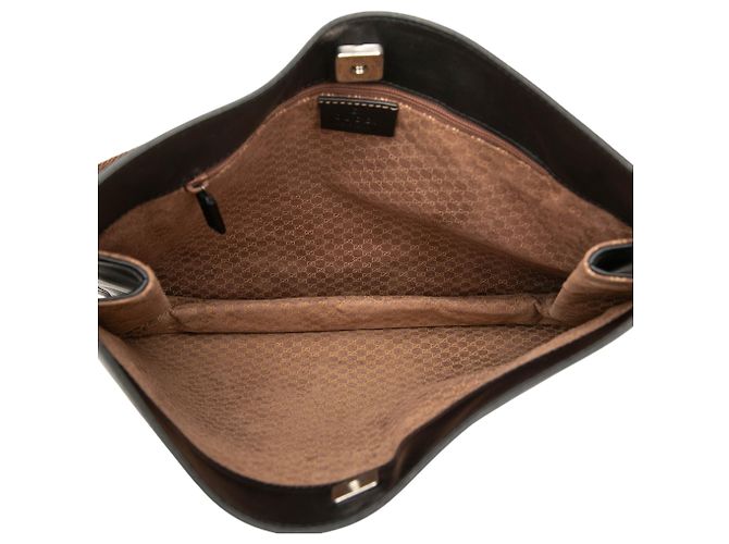 Borsa a tracolla Gucci in pelle di vitello nera con Web Nero - vista 4