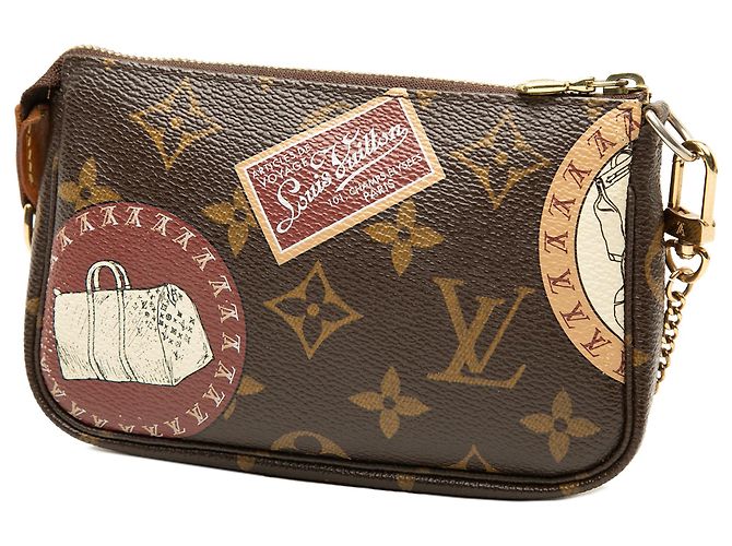 Louis Vuitton Brown Monogram Trunks and Bags Patch Mini Pochette Accessoires Marrom - vista 2