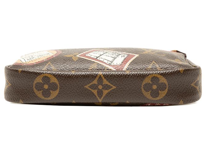 Louis Vuitton Brown Monogram Trunks and Bags Patch Mini Pochette Accessoires Marrom - vista 3