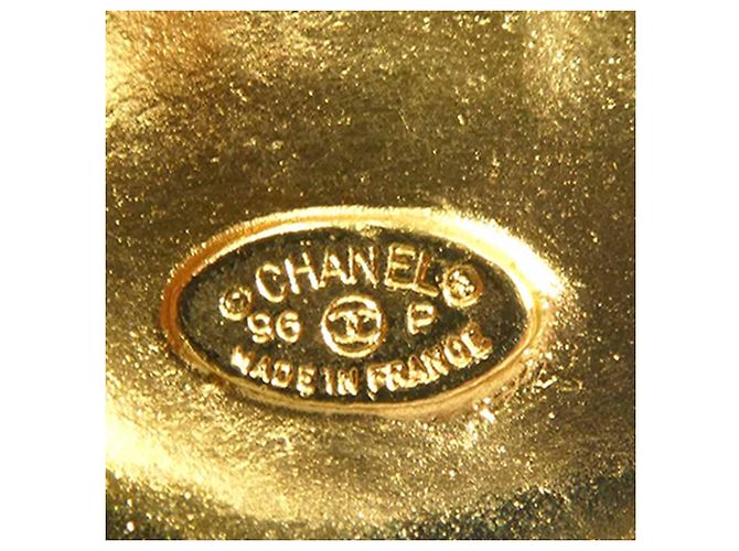 Broche de flor Chanel Gold CC chapado en oro Dorado - vista 4