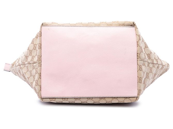 Tote Gucci em tela GG bege com faixa Web - vista 3
