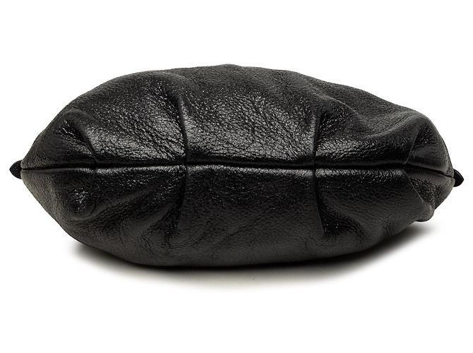 Sac Hobo Prada en cuir Cervo Lux plissé noir - vue 3