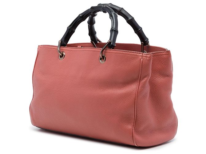 Bolsa Gucci Bamboo Shopper Medium em couro de bezerro rosa - vista 2