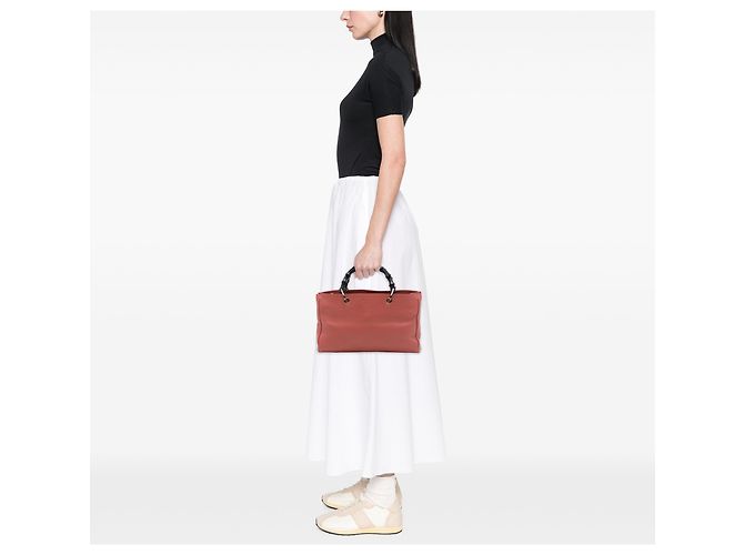 Bolsa Gucci Bamboo Shopper Medium em couro de bezerro rosa - vista 6