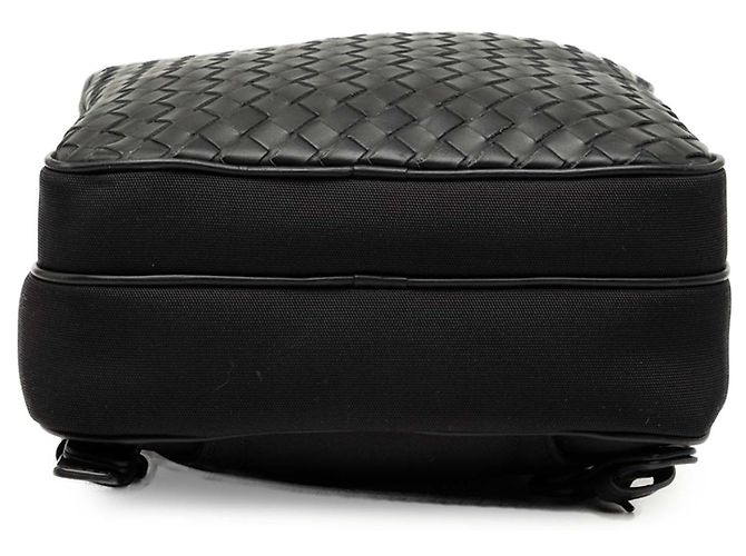 Borsa Sling Bottega Veneta in tela nera e Nappa Intrecciato Nero - vista 3