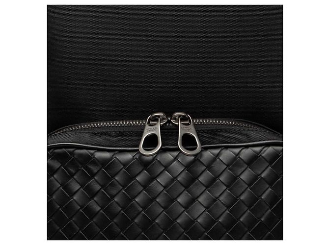 Borsa Sling Bottega Veneta in tela nera e Nappa Intrecciato Nero - vista 6