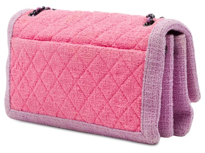 Chanel Pink CC Quilted Tweed Accordion Flap - Ansicht 2