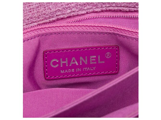 Chanel Pink CC Quilted Tweed Accordion Flap - Ansicht 5