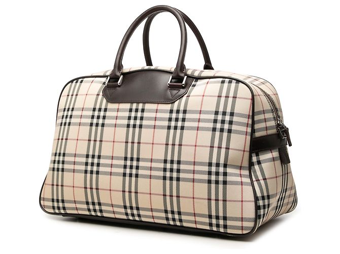 Borsa Boston Burberry Beige House Check Canvas - vista 2