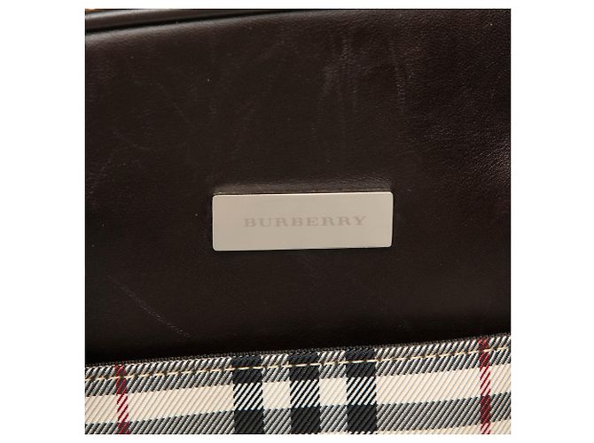 Borsa Boston Burberry Beige House Check Canvas - vista 5