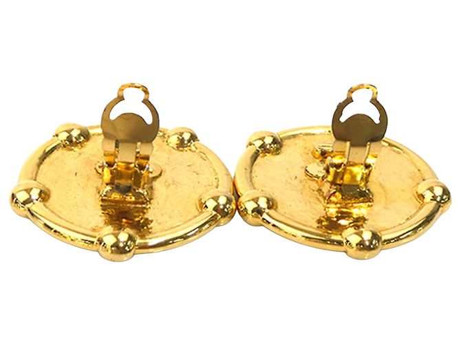 Orecchini a clip rotondi placcati oro Chanel Gold CC D'oro - vista 2