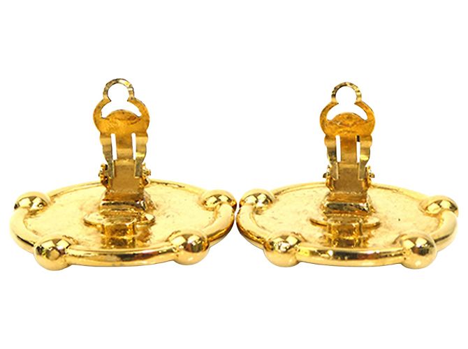 Orecchini a clip rotondi placcati oro Chanel Gold CC D'oro - vista 3
