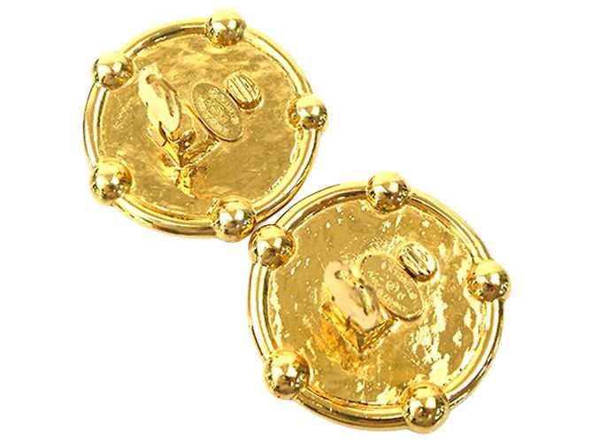 Orecchini a clip rotondi placcati oro Chanel Gold CC D'oro - vista 4