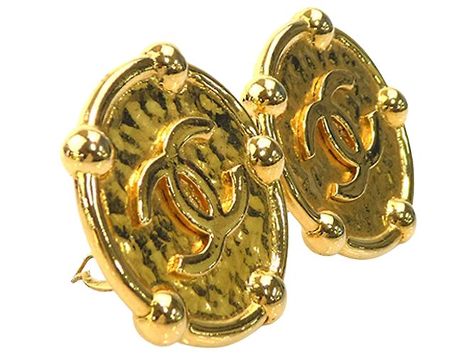 Orecchini a clip rotondi placcati oro Chanel Gold CC D'oro - vista 5