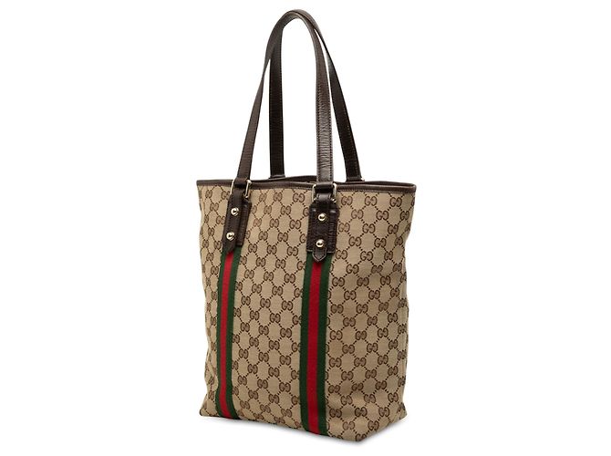 Gucci Beige GG Canvas Web Jolicoeur Tote - Ansicht 2