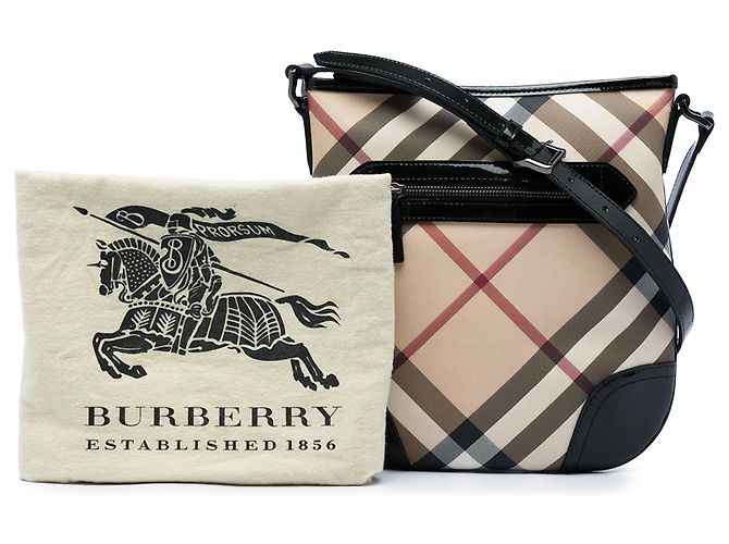 Burberry Beige Supernova Check Coated Canvas Dryden Crossbody - vista 6
