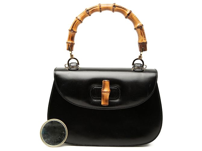 Gucci Black Calfskin Bamboo Night Negro - vista 7