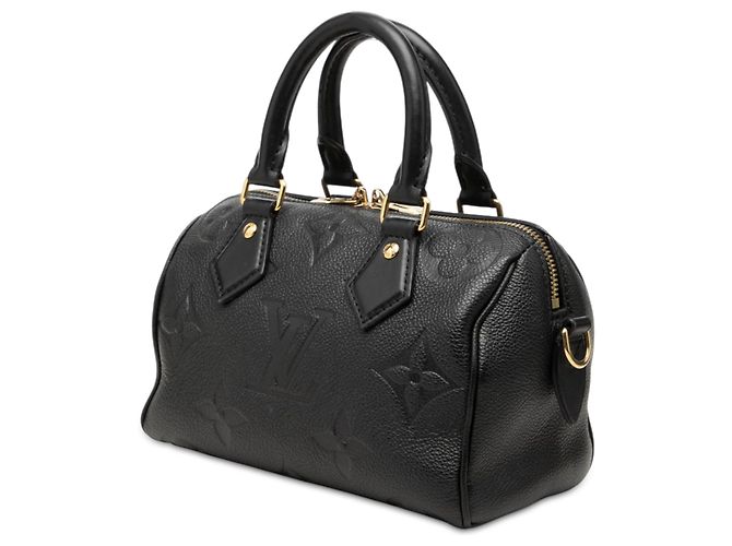 Louis Vuitton Black Monogram Giant Empreinte Speedy Bandouliere 20 Nero - vista 2