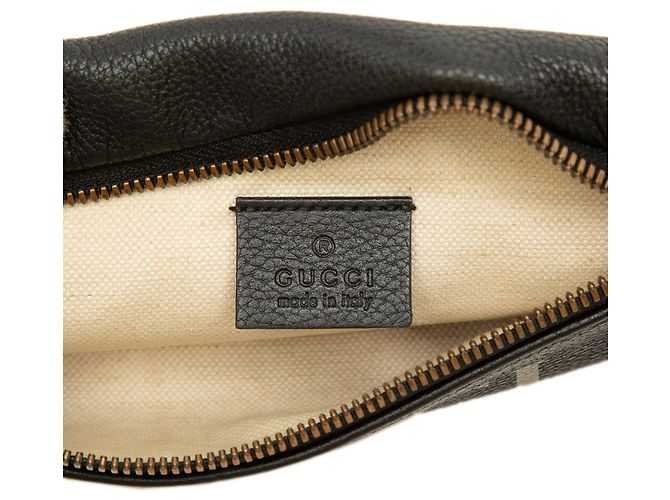 Borsa cintura Gucci Black Small Grained Calfskin Web Logo Nero - vista 5