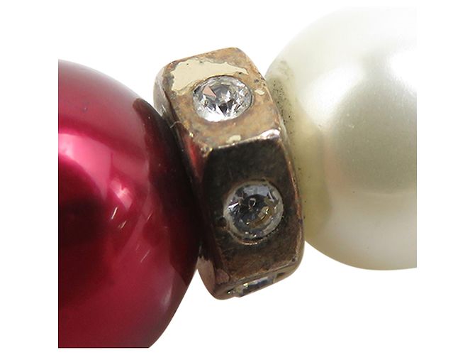 Chanel Gold CC vergoldete Ohrringe mit Kunstperlen und Strass, Stecker Golden - Ansicht 8