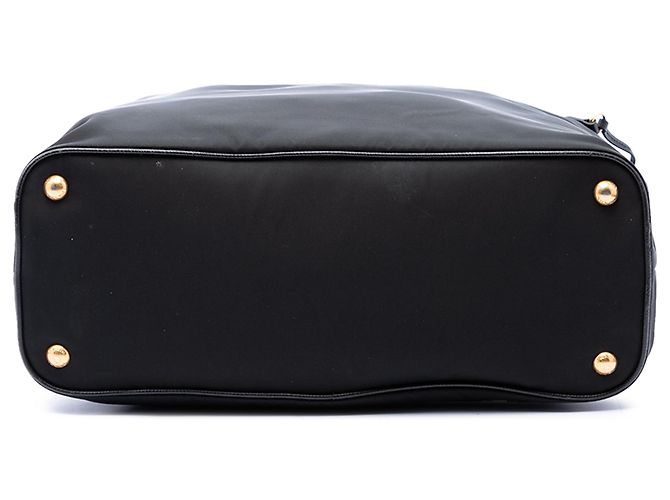Bolso Tote Prada de Tessuto con ribetes de Saffiano negro - vista 3