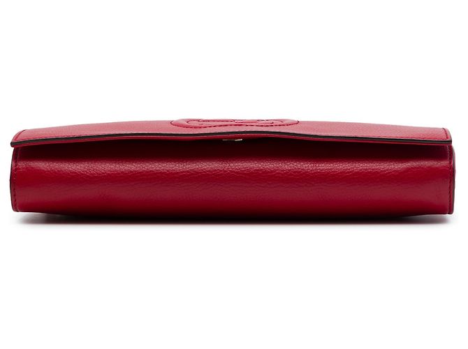 Clutch Gucci Soho Disco in pelle di vitello rossa Rosso - vista 3