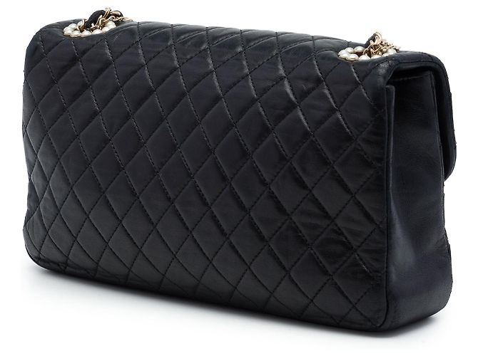 Chanel Black Medium Quilted Lambskin Westminster Pearl Flap Preto - vista 2